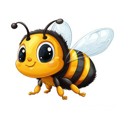 Cute cartoon bee illustration honeybee vector graphic bumblebee design art on transparent background