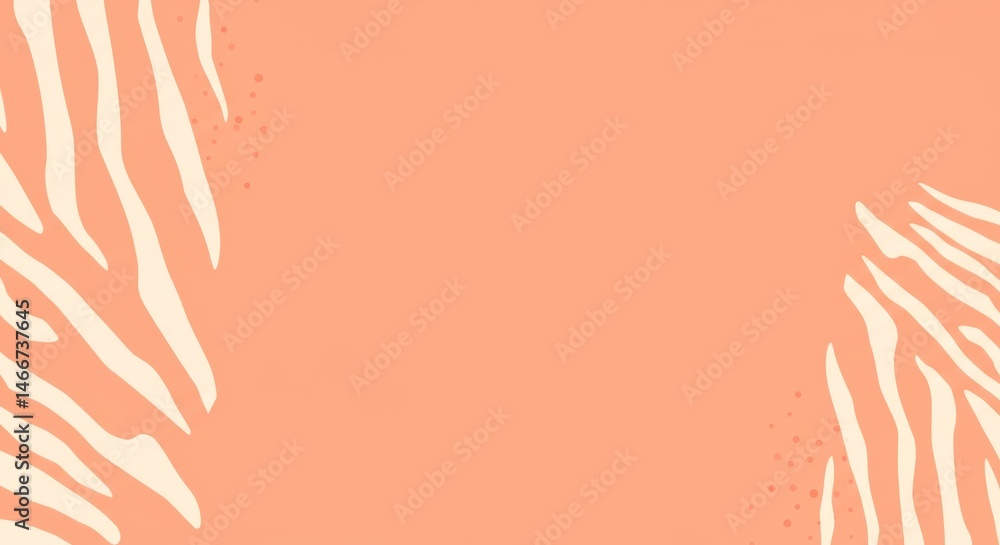 Aufkleber abstract pale wavy shape element with scattered circle on peach background. design concept for prese