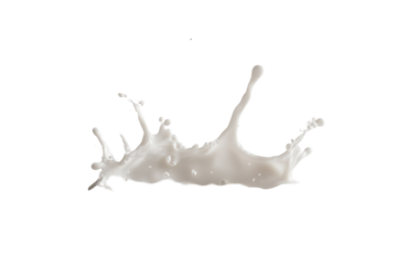 A dramatic milk splash on stark black frozen in midair