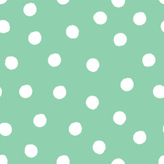 White Polka Dot Pattern on Mint Green Background