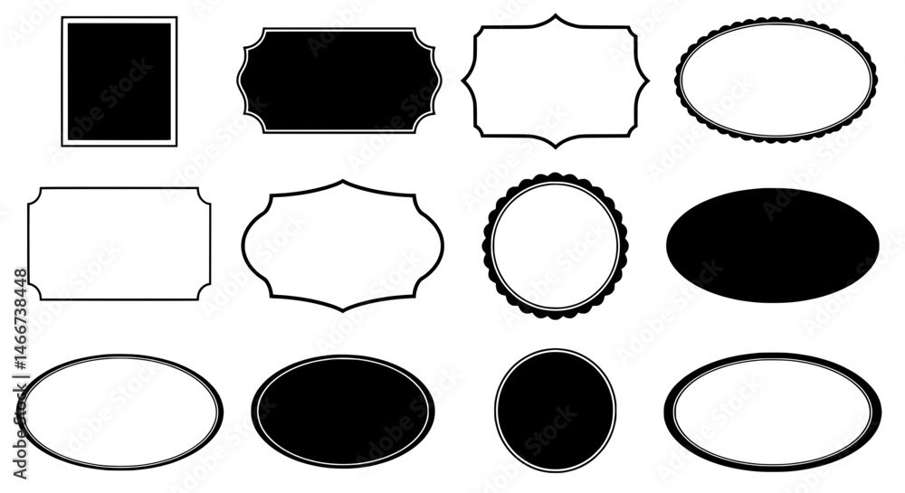 Poster vector frames collection: a diverse array of vector-based frames, each with its unique design, offer