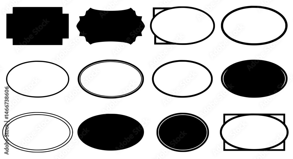 Poster shapes design template: a collection of varied shape designs. each shape provides creative options a
