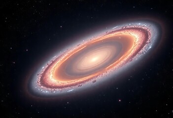 Softly glowing elliptical galaxy, scattered stars in cosmic dust, spiral,  cosmic web