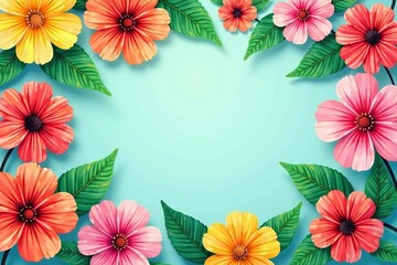 Bold, vibrant floral pattern for summer promotional material , lush, exotic, summer design
