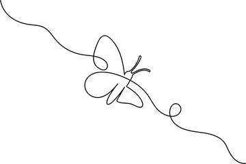 Butterfly continuous one line drawing minimalist unique vector illustration 
