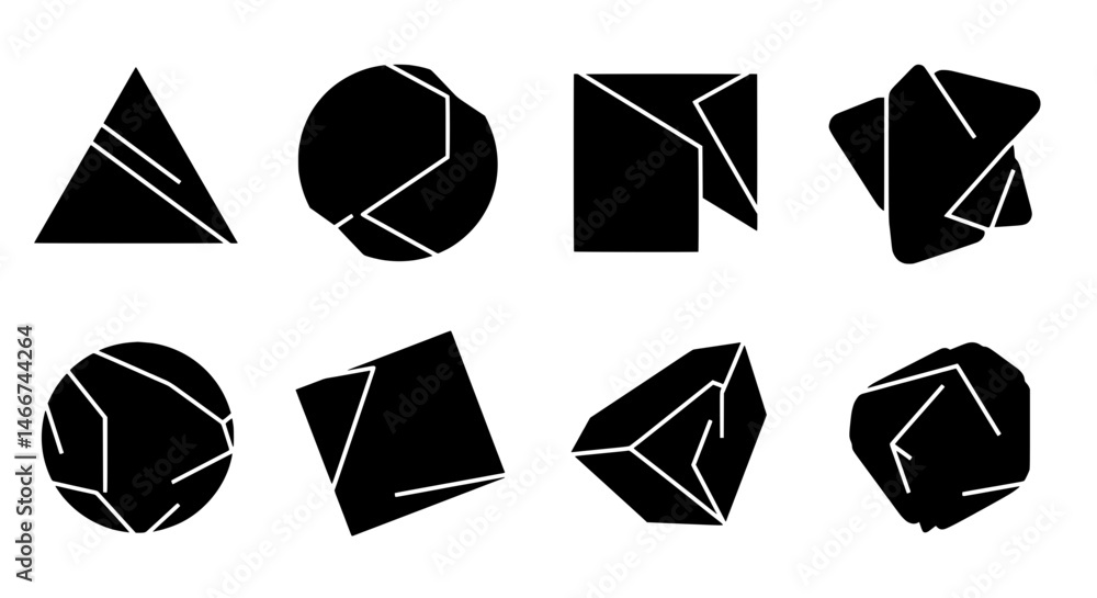 Poster geometric shapes abstract: a modern, minimalist graphic showcasing a collection of abstract geometri