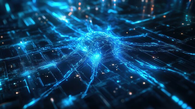 Quantum AI Supercomputer Visualizing Complex Neural