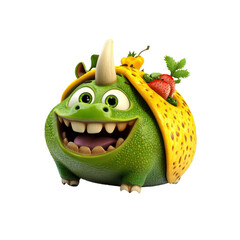 Fototapeta premium Happy Fruit Rhino Cartoon Character