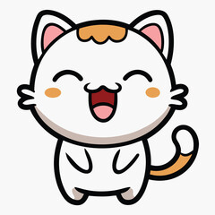 Obraz premium cartoon cat with a cat