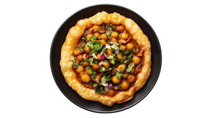 Delicious Chana Bhatura Recipe Indian Street Food isolated on transparent background