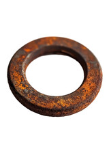 Isolated Rusty Metal Ring Flat View