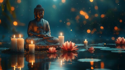 Buddha in a zen garden