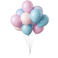 Colorful helium balloons floating gently in the sky during a joyful celebration