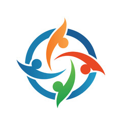 Unity People Abstract Logo Design for Community and Teamwork