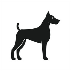 Dog silhouette icon on white background