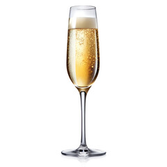 glass of champagne isolated on white background . File type PNG Transparent available.