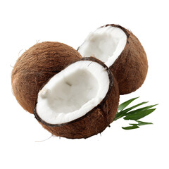 Fresh and Delicious Coconut: A Tropical Treat for a Healthy Lifestyle , isolated on white background png