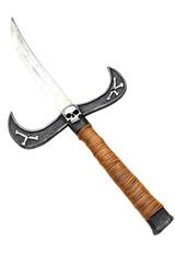 Isolated Pirate Sword with Skull and Bones