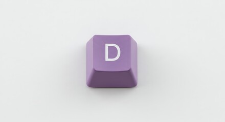 Purple 'D' Keycap on White Background