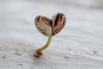 Obraz premium Heart of the farm a sprouting bean 
