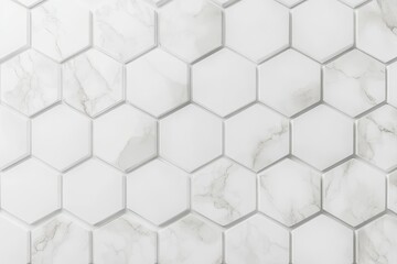 Naklejka premium Geometric white hexagon marble tile pattern