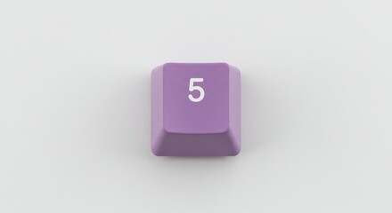 Single purple keycap with number 5 on white background