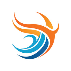 Abstract Wind Logo Vector Clipart