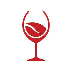 Wine Glass Icon for Bar and Restaurant