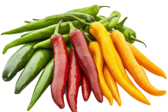 Fiery Cascade A trio of chilies merge into a vibrant color spectrum