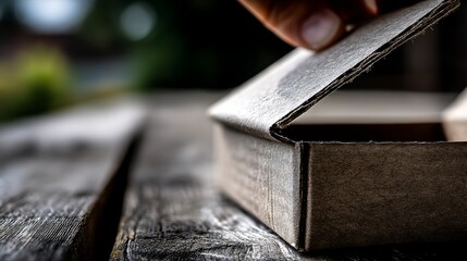 Opening a cardboard box