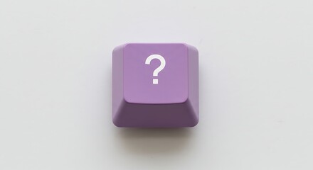 Question mark keycap on white background, symbol of uncertainty