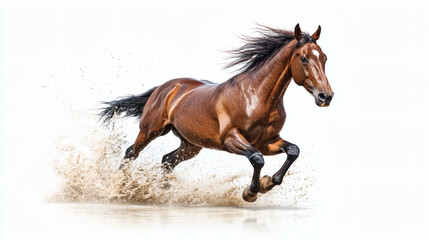 Obraz premium action, arab, arabian, champion, colours, competition, dynamic, equestrian, equine, fast, freedom, groom, hobby, horizontal, horse, isolate, power, race, run, show, silhouette, wildlife, athletic