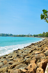 Sunny day, harbour and lighthouse in Galle, Sri Lanka . January 29 2021. This was during the Covid...