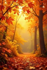 Golden autumn leaves swirl, creating a vibrant, abstract background , orange, high resolution, seasonal change