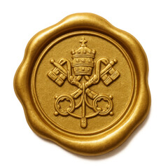 Golden Vatican Seal with Papal Emblem