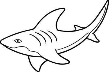 angel shark outline vector illustration line art