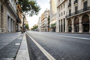 Obraz premium Empty street scene with blur background urban location photography environment defocus view