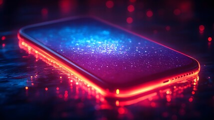 app dashboard, smartphone, blue tech background, minimal illustration, modern technology concept,