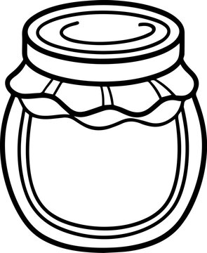 recommend clip art: Honey jar outline vector illustration line art coloring book page