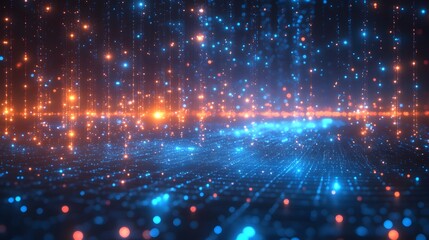 UI UX wireframe, holographic screen, digital blue gradient, glowing neon effect, modern technology concept,