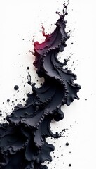 Black ink spreading, dissolving into white background, contrast, surface