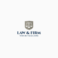 Elegant Law Firm Logo with Scales of Justice Icon