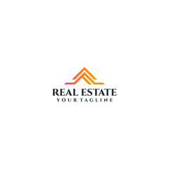 Modern Real Estate Logo Design with Abstract House Icon