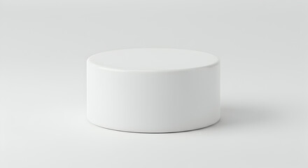 White Cylindrical Object Centered on Plain White Background with Soft Lighting Simple and Clean Design