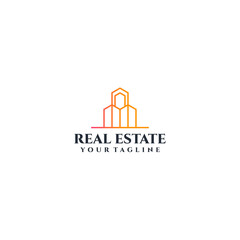 Fototapeta premium Modern Real Estate Logo Design with Abstract House Icon