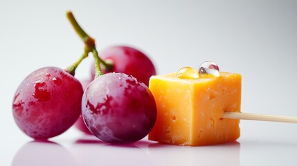 Mesmerising Advertisement Grape Cheese Canap with Macro Focus