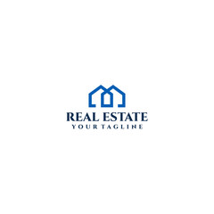 Modern Real Estate Logo Design with Abstract House Icon