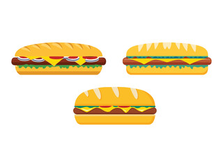 food vector illustration a Philly Cheesesteak