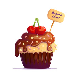 banana split cupcake