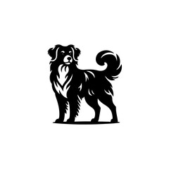 dog vector black and white background